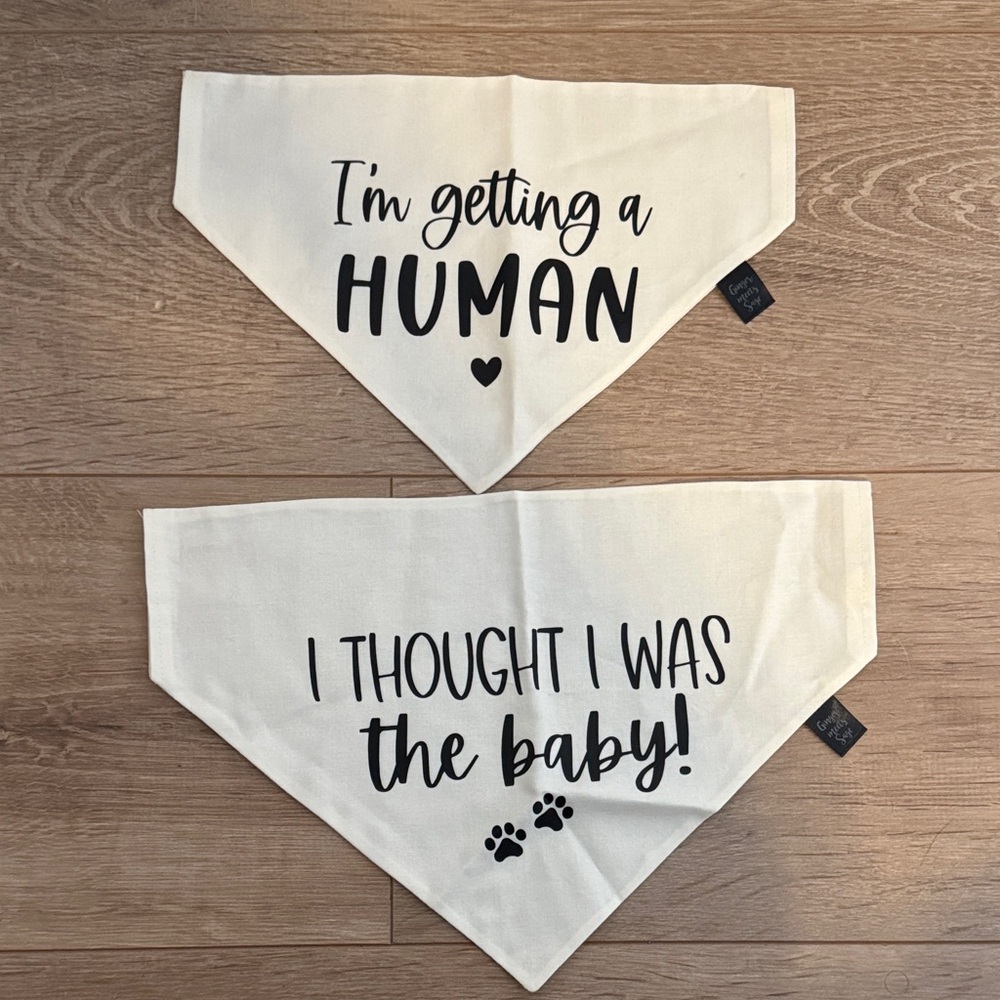 Cute Dog Bandanas baby  announcement